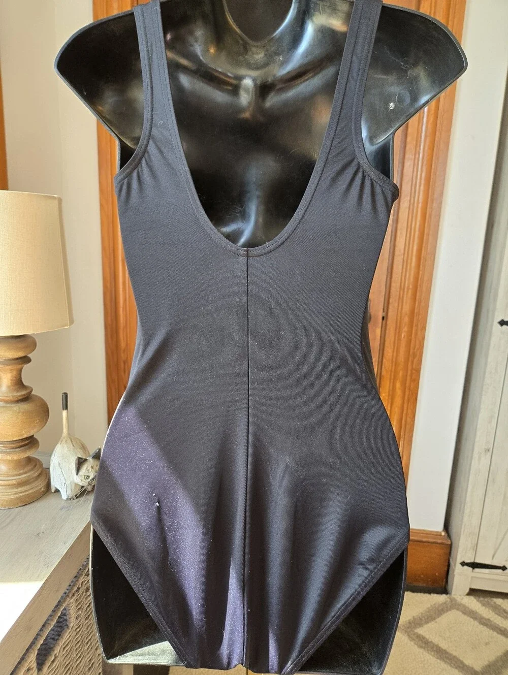 Lands' End Tugless Classic Black Soft Cup Tank US 4